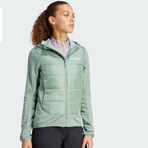 Terrex adidas Multi Hybrid insulated hooded jacket mint green women’s small